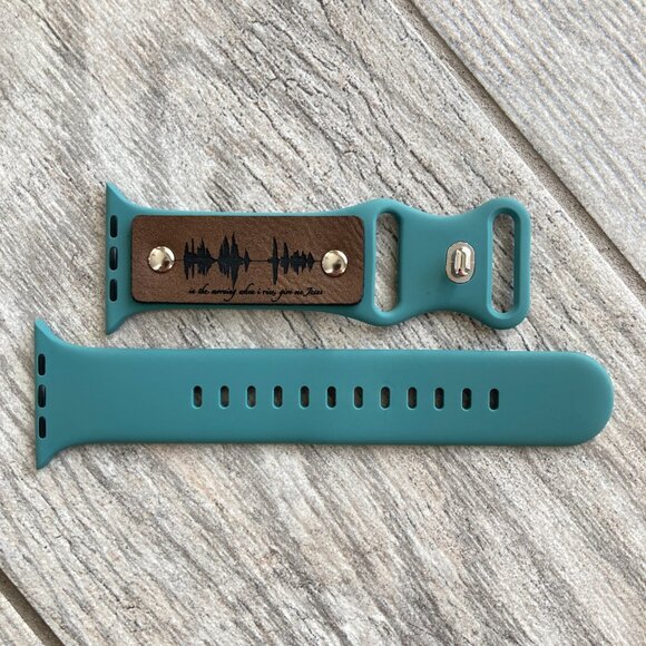 In The Morning When I Rise, Give Me Jesus Soundwave Band For Apple Watch - Teal - Picture 2 of 3